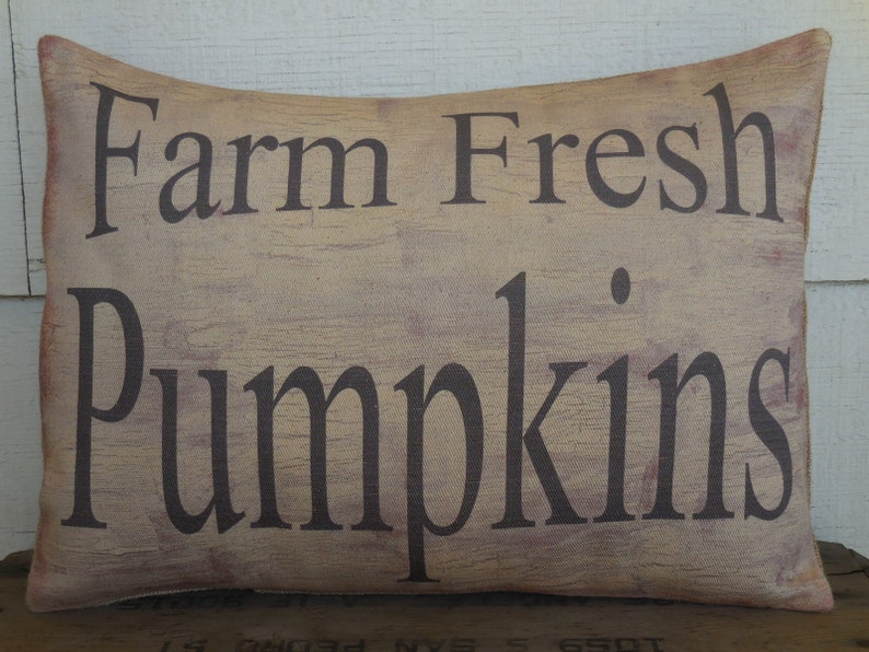 Farm Pumpkins Pillow, Farmhouse Pillows, Fall Farmhouse, Pumpkin Sign, Autumn Decor bild 3