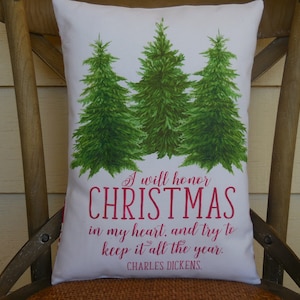 Christmas Pillows, Dickens Christmas, Farmhouse Christmas, Gift for Book Lover, Cottagecore Decor, Gift for Secret Santa