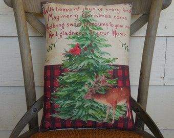 Christmas Pillows, Farmhouse Christmas, Christmas Tree Pillow, Cottagecore Decor, Gift for Secret Santa