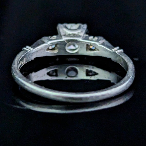 1950s Diamond Platinum Engagement Ring Vintage Es… - image 8