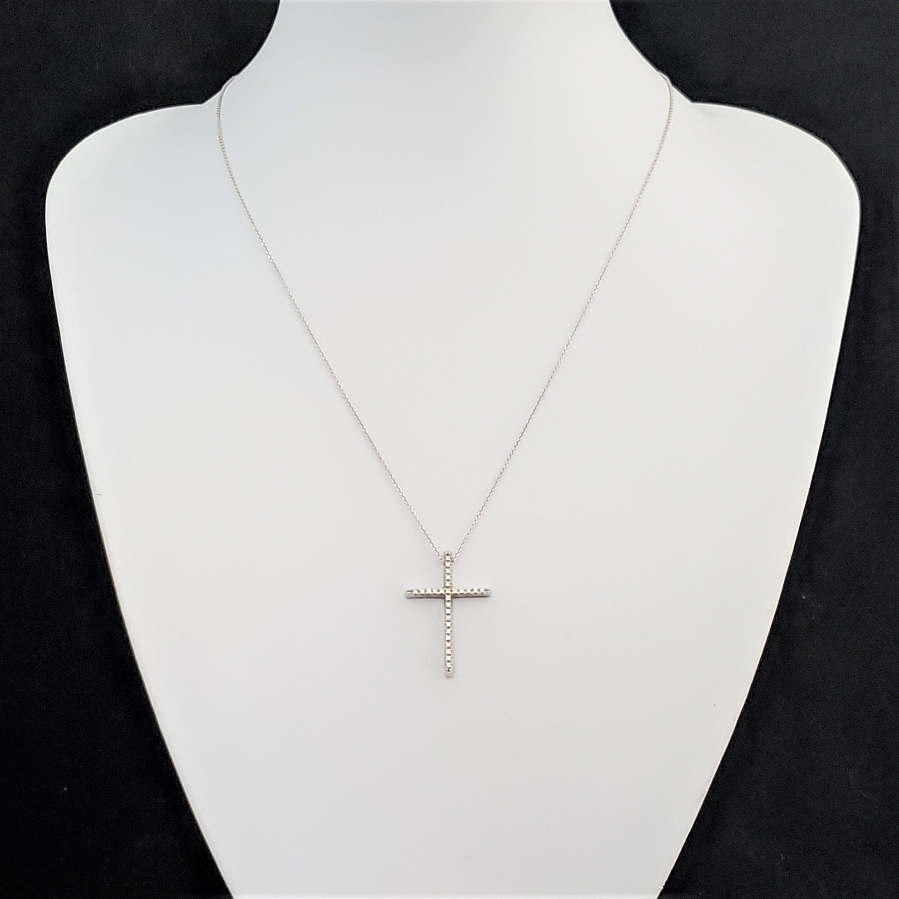 Vintage Diamond 14k White Gold Cross Necklace Pendant Chain | Etsy