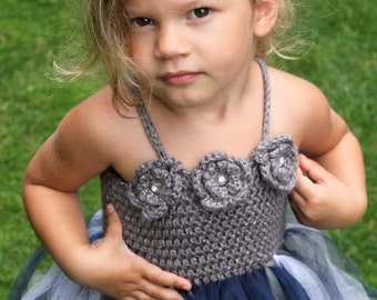 Tutu Crochet Dress Pattern: Flower Girl dress, Party Dress for Toddlers, "Robin Dress"