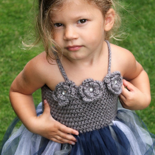 Tutu Crochet Dress Pattern: Flower Girl dress, Party Dress for Toddlers, "Robin Dress"