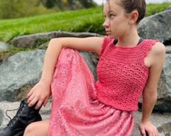 Girls Crochet Top Pattern: Crochet Shell, 'Mary's Shell', Toddler - 10-13yrs