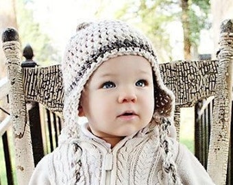 Crochet HAT Pattern: 'Wee Willow' Crochet Earflap Hat, Chunky Crochet, Multi Sized