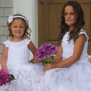 Häkelanleitung: 'Mary's Dress', Weihnachtskleid, Blumenmädchen, Kommunionkleid, Häkel-Tutu, Tüllrock, Kleinkind-13 Jahre