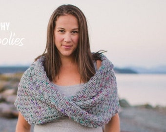 Crochet Shawl Pattern: "Twisted Infinity Shawl", Crochet Mobius Shawl