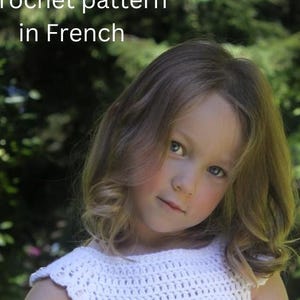 Patrón de top de crochet francés: top de crochet para niñas, concha de crochet, niñas de hasta 13 años, incluye patrón francés e inglés, 'Mary's Shell'