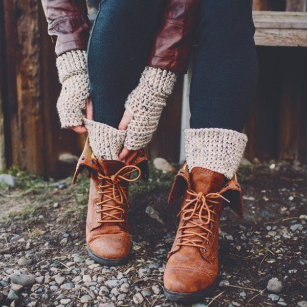 CROCHET PATTERN:  Fingerless Gloves, Boot Cuffs, Legwarmers