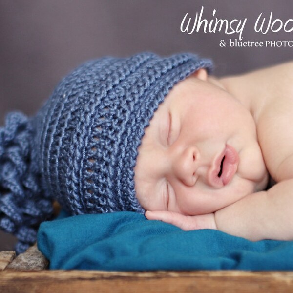 Newborn Crochet Hat Pattern: 'Wiggle Giggle' For Boys & Girls, Crochet Beanie, Photo Prop