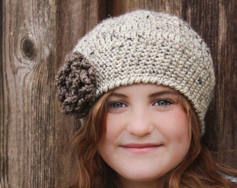 Crochet Hat PATTERN: Crochet Beret, Winter Crochet Accessory, 'Sofia Belle Beret'