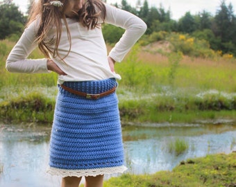 Crochet Skirt Pattern: Girl's Skirt, Sizing to fit ages 1-8, Girls Fashion, 'Sweet Cheeks Skirt'