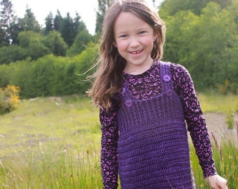 Crochet Jumper Pattern: Girl's Dress Pattern, Sizing to fit Age 2-8, Girl's Fashion, "Cora's Jumper"