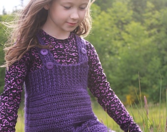 Crochet Pinafore Pattern: Crochet Jumper, Crochet Dress, "Cora's Jumper"
