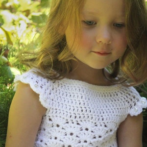 Crochet Top Pattern: 'mary's Shell', Toddler, 3-5yrs, 6-8yrs, 10-13yrs ...