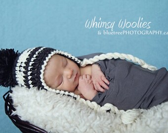 Baby Crochet Hat Pattern: "Lil' Papoose", Earflap Crochet Beanie, Native Design