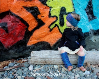 Headband & Leg Warmers Crochet Pattern: Beginners Crochet, 'Variegated Graffiti', Kids Fashion
