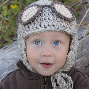 Boys Crochet Hat Pattern: Pilot Hat, Aviator Hat, Kid's Winter Fashion image 3