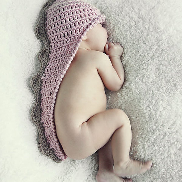 Newborn Crochet Dino HaT Pattern:  Dinosaur Hat with Tail, Newborn Photo Prop, 'Stegosaurus Sweet'