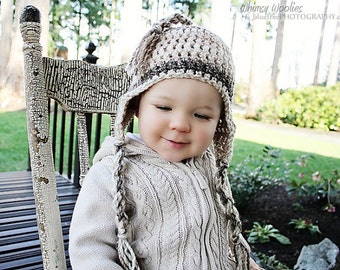 Crochet HaT Pattern: 'Wee Willow' Crochet Earflap Hat, Chunky Crochet, Multi Sized