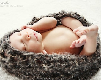 Crochet Photo Prop Pattern:  Crochet Cocoon, Newborn Pod, 'Deep Earth Baby Bowl'