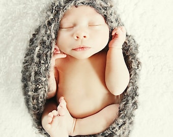 Newborn Crochet Pattern: Crochet Cocoon, Crochet photo prop, 'Deep Earth Baby Bowl'