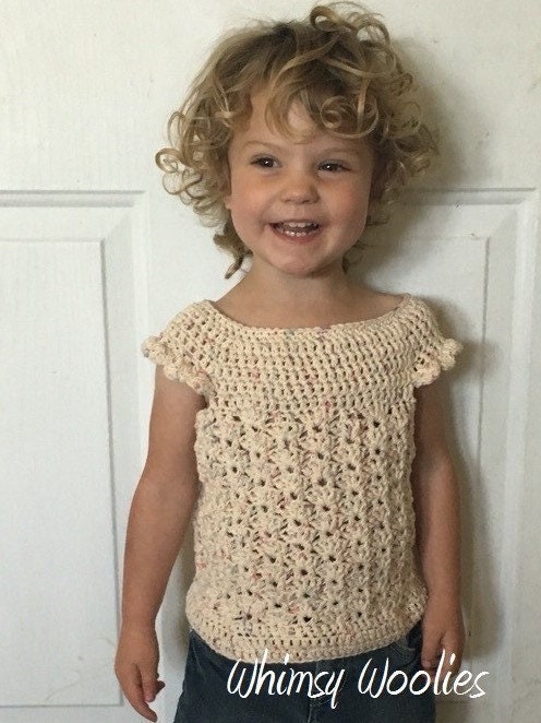 Girls Crochet Top Pattern: Crochet Shell 'mary's - Etsy