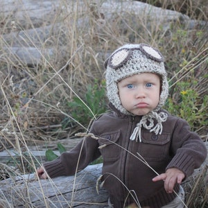 Crochet Boys Pilot Hat Pattern, Crochet Aviator Hat Pattern, Crochet Beanie Pattern, Baby Crochet Hat pattern, &#39;Alistair the Aviator&#39;