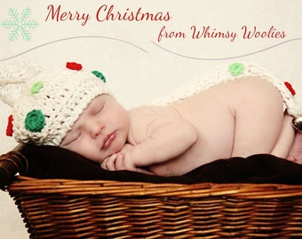 Christmas Crochet Hat Pattern: 'Winters Tale' Baby Beanie, Photo Prop