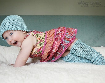 Baby Crochet Pattern: 'Raindrop' Crochet Hat & Crochet Booties
