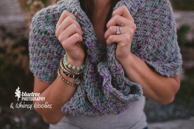 Crochet Shawl Pattern: 'Twisted Infinity Shawl', Mobius Shawl image 1