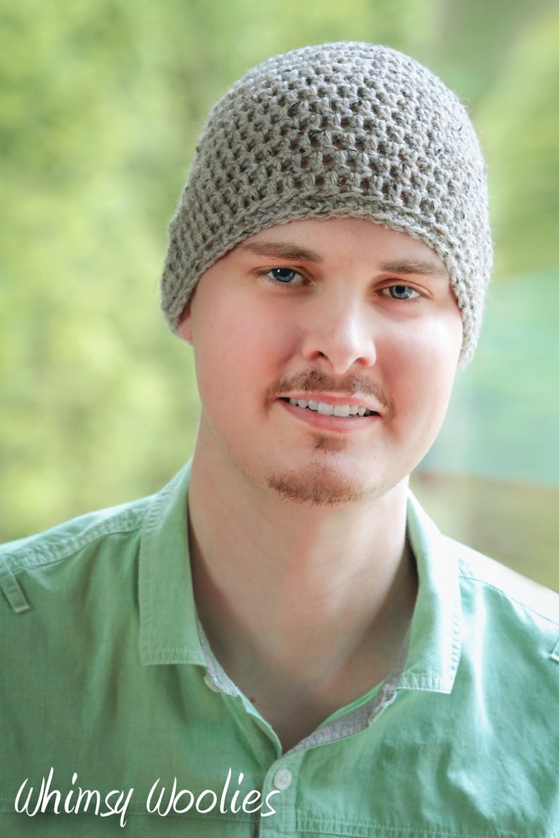 Crochet Cancer Hat Pattern: 'Matt's Cap', Chemo Hat, Adult Crochet Hat, Cancer Society image 3