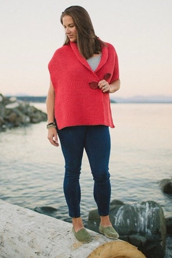 crochet shawl with button