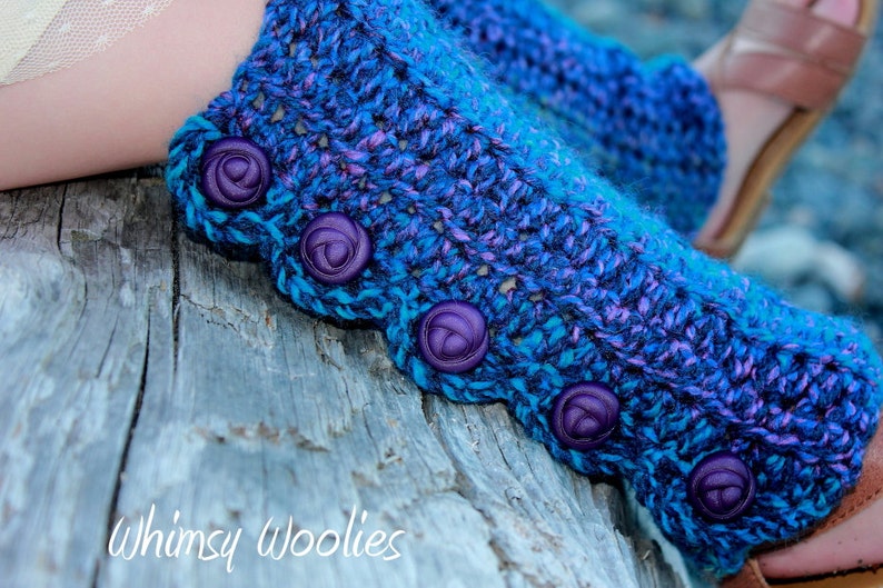 Toddler Crochet Pattern: Crochet Headband, Crochet Leg Warmers, 'Variegated Graffiti', Kids Fashion image 3