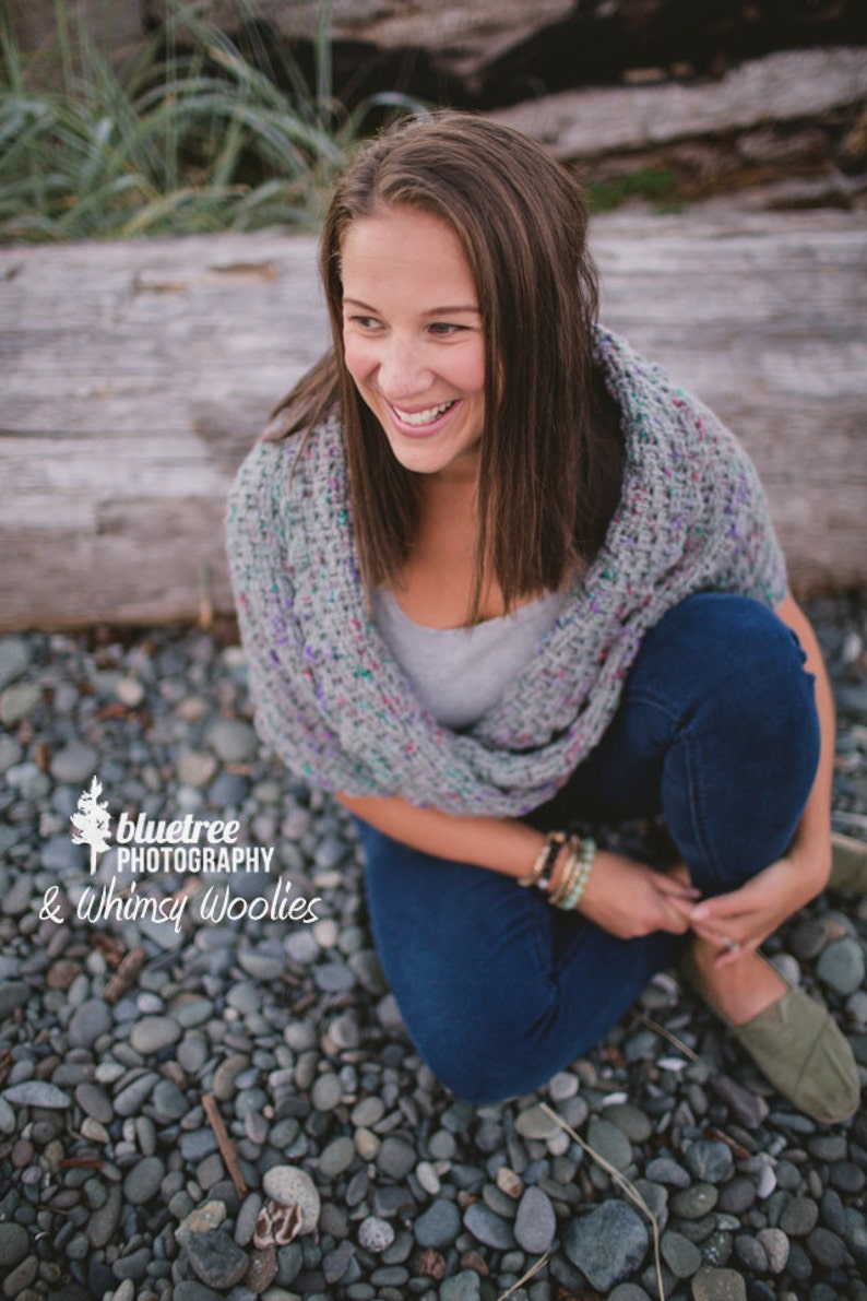 Crochet Shawl Pattern: 'Twisted Infinity Shawl', Mobius Shawl image 4