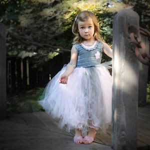 Kleid Häkelanleitung: 'Coralie Kleid', Blumenmädchen Kleid, Tutu Kleid, Party Kleid, 18-36mo