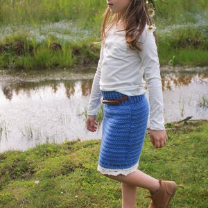 Crochet Skirt Pattern: Girl's Skirt, Sizing to fit ages 1-8, Girls Fashion, 'Sweet Cheeks Skirt' image 3