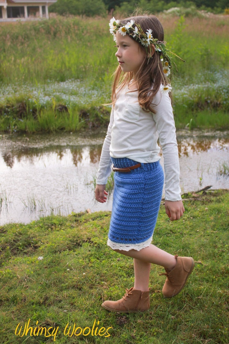 Crochet Skirt Pattern: Girl's Skirt, Sizing to fit ages 1-8, Girls Fashion, 'Sweet Cheeks Skirt' image 3