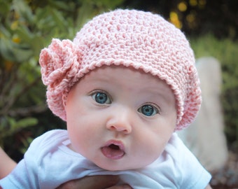 Crochet Beret Pattern: 'Jayda Rose Beret', Crochet hat, Crochet Flower, Newborn thru Adult