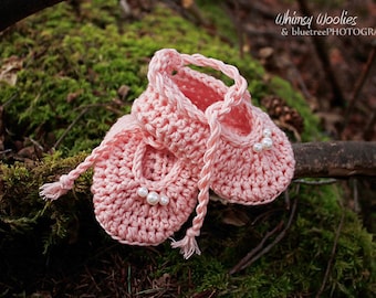 Crochet Pattern: Crochet Booties, Crochet Ballet Slippers, Baby Crochet, 'Tutu Tootsies'