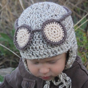 Boys Crochet Hat Pattern: Pilot Hat, Aviator Hat, Kid's Winter Fashion image 4