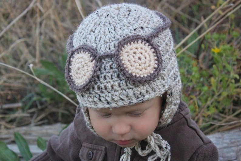 Boys Crochet Hat Pattern: Pilot Hat, Aviator Hat, Kid's Winter Fashion image 4