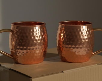 Juego de 2 tazas Moscow Mule de cobre martilladas y hechas a mano