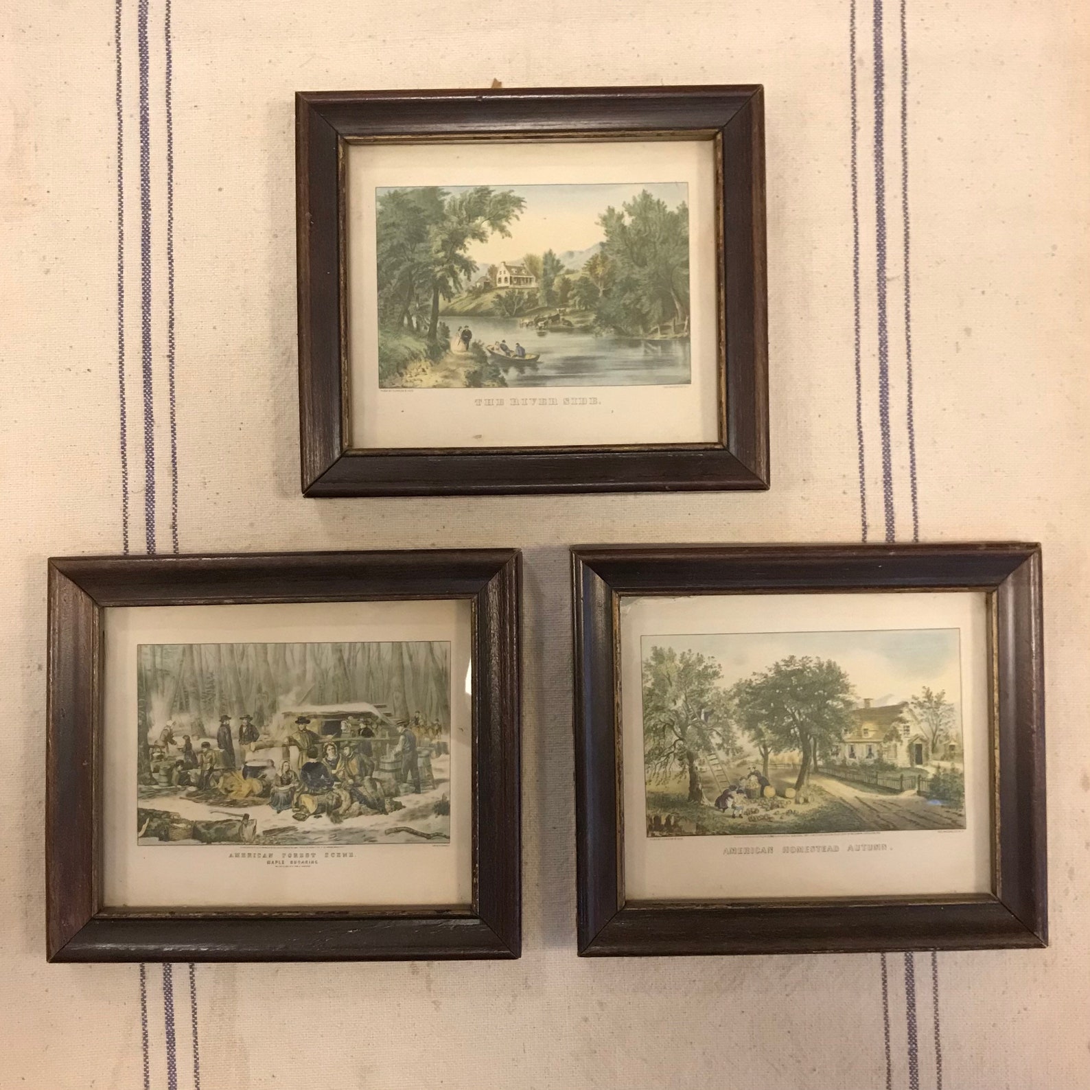 Three Vintage Framed Currier & Ives Prints Etsy