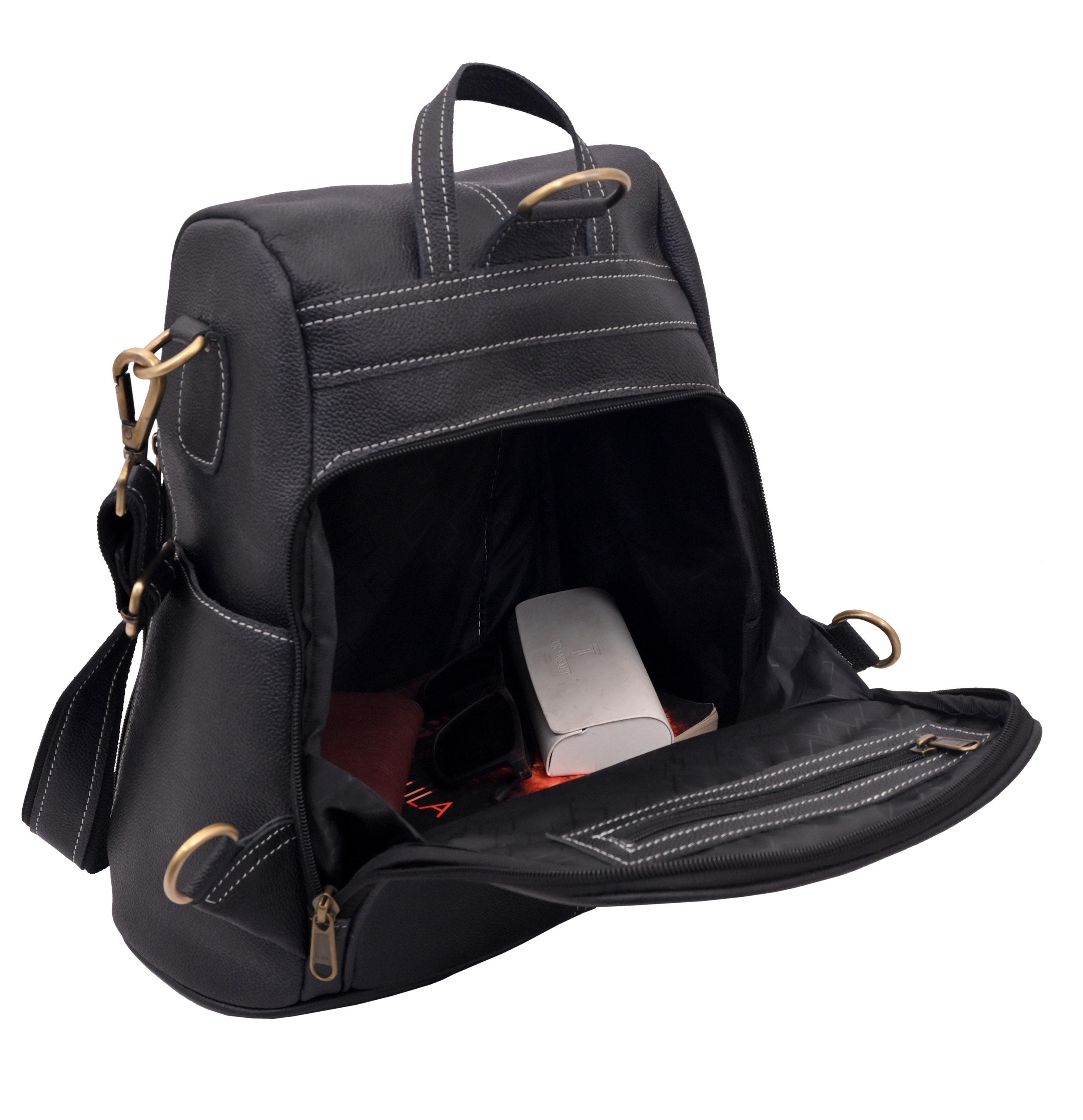 Personalized Black Leather Backpack: Handmade Full Grain 