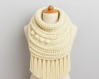 Foulard infini épais au crochet, 5 textures, PDF facile pour débutant, option Mobius