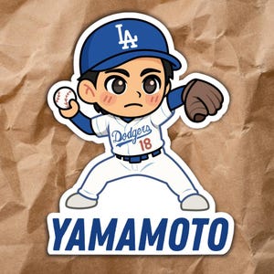 Yoshinobu Yamamoto | Dodgers | Handmade Waterproof Sticker for