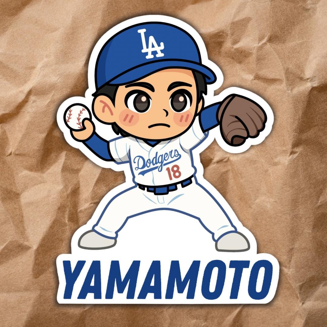 Yoshinobu Yamamoto | Dodgers | Handmade Waterproof Sticker for
