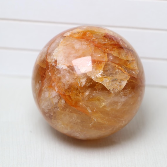 Natural Golden Healer Quartz Crystal Sphere - 1.97-3.15in/5-8cm Crystal Ball
