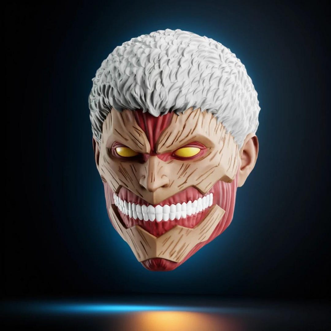 Armored Titan Mask | Mythic Warrior Face STL | Epic Fantasy Display ...